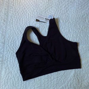 Kindred Bravely French Terry Racerback Nursing & Sleep Bra | Black - X-Large